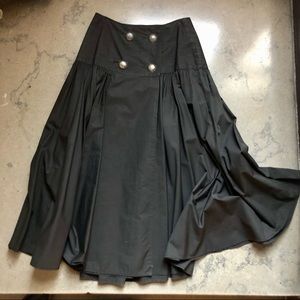 Full Length Western black cotton skirt
